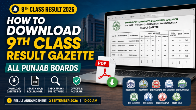 How to Download the 9th Class Result Gazette 2026 (All Punjab Boards)